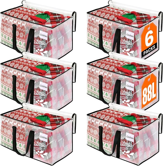 Heavy Duty Clear Moving Bags with Reinforced Handle and Double Zipper