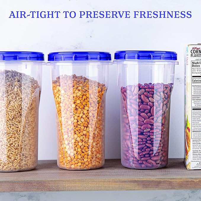 [48 oz 4 Pack] Twist Top Deli Containers Clear bottom With blue Top Twist