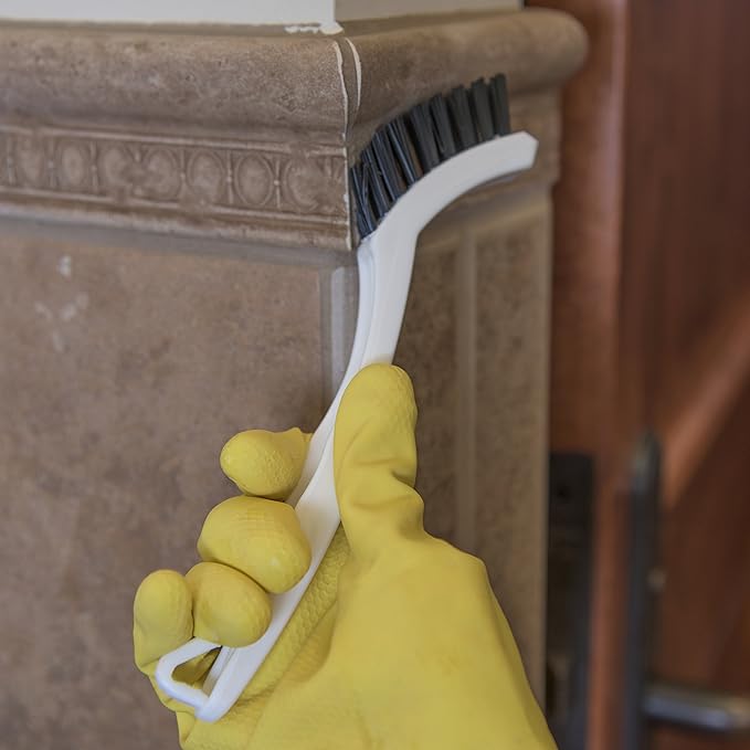 SPARTA Flo-Pac Grout Brush Crevice Brush, Detail Brush, Nylon, 8 Inches, White