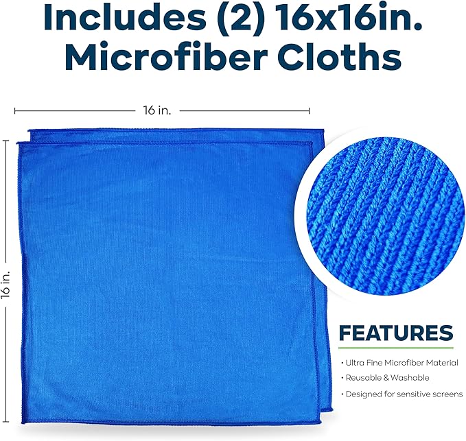 KIC CrystalVu Screen Cleaner Spray Kit with Microfiber Cleaning Cloth – Streak-Free for TV, Phone, Laptop, Monitor & Tablet