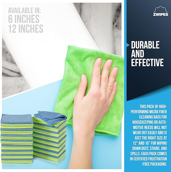 Zwipes Microfiber Cleaning Cloths, 48 Pack