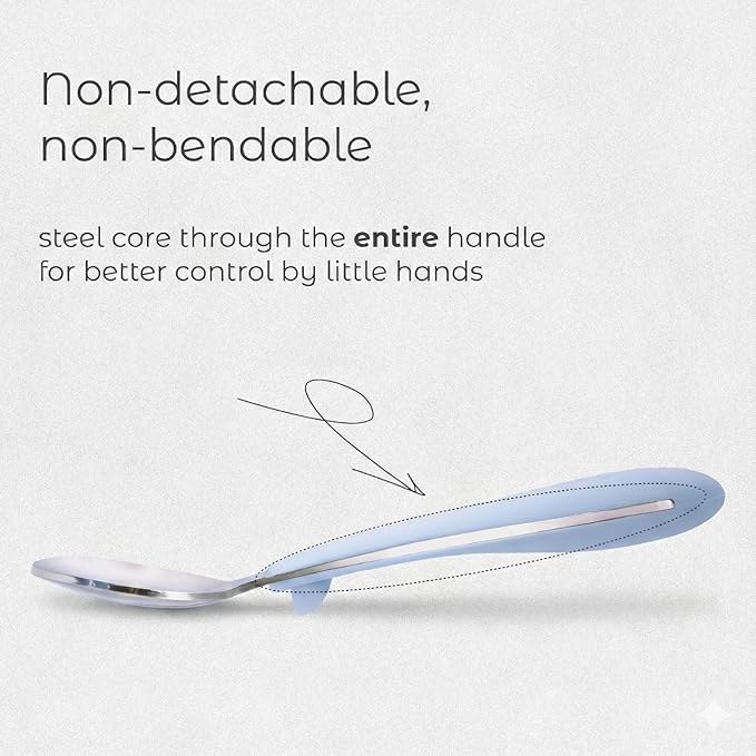 ASOMIC Premium 316 Stainless Steel Toddler Utensils with Silicone Handles & Travel Case, Kids Spoon & Fork Set for Toddler Self Feeding at Daycare, Preschool & School, BPA-Free, Dishwasher Safe