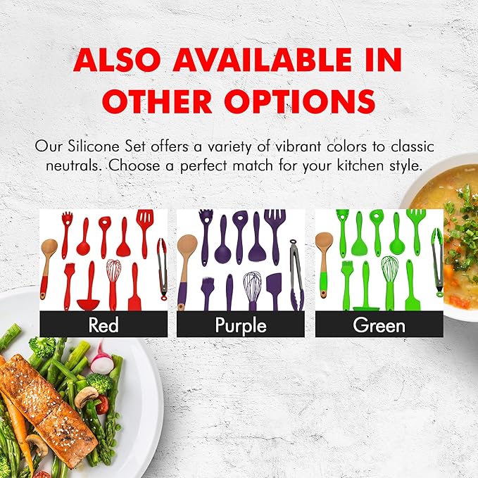 Chef Craft Premium Utensil Set Kitchen, Green, 11 Piece Set (42107)