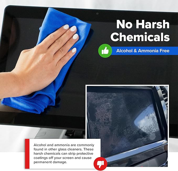 KIC CrystalVu Screen Cleaner Spray Kit with Microfiber Cleaning Cloth – Streak-Free for TV, Phone, Laptop, Monitor & Tablet