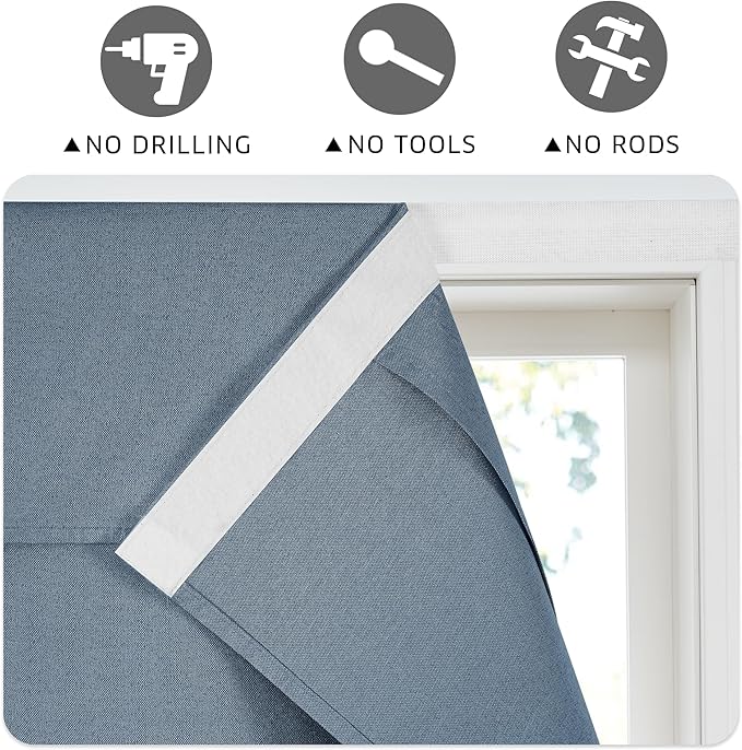 RYB HOME Blackout Curtains - 69" x 30" (1pc) - French Door Privacy