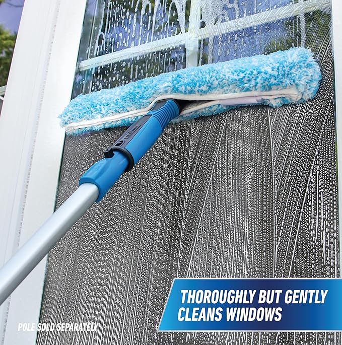 Unger Professional Connect and Clean 14" Window Scrubber Washer for Glass Cleaning, Commercial and Residential Washing, Multipurpose Tool