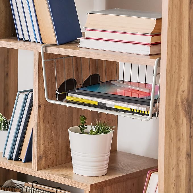 Simple Houseware 6PK Under Shelf Basket, White