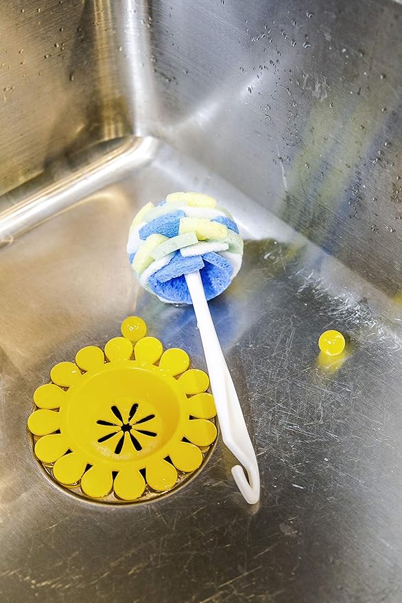 COMPAC HOME Sink Daisy Scented Kitchen Sink Strainer infuses & Freshens, Must Have Kitchen Sink Accessories, Sink Drain Strainer - Catcher, 2 Count