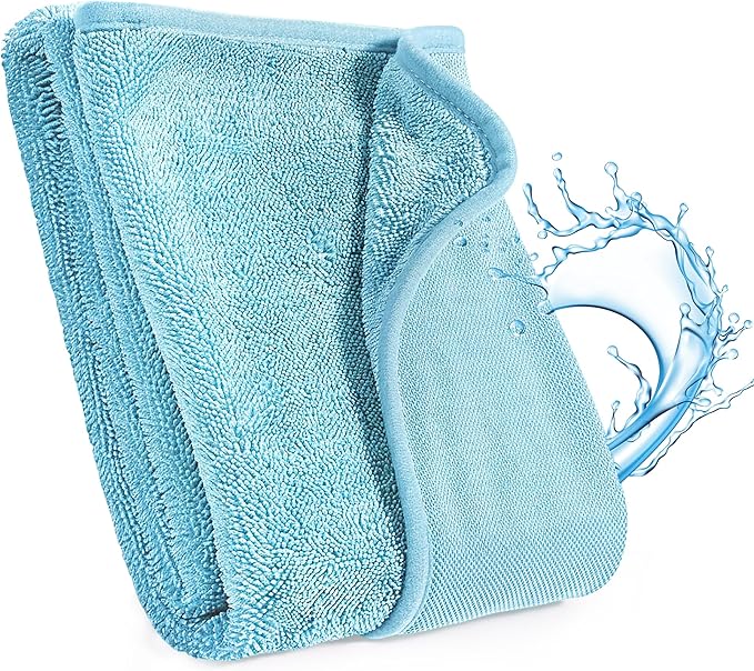 JOYMOOP Microfiber Towels for Cars, 63" x 29.5" Car Drying Towel, Blue Reusable Car Towel, Quick Drying Car Microfiber Cleaning Cloth for RVs, SUVs, Trucks