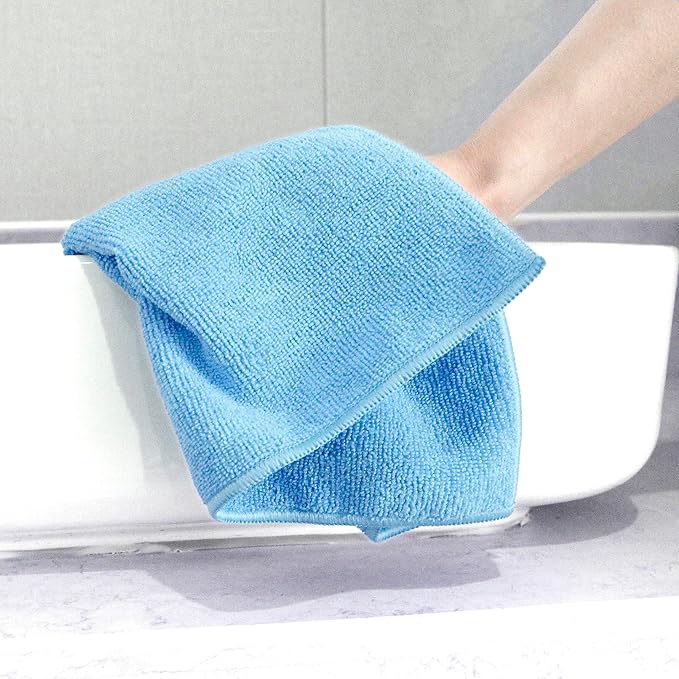 Dri Professional Extra-Thick Microfiber Cleaning Cloth 36 Pack Blue (16IN x 16IN, 300GSM, Commercial Grade All-Purpose Microfiber Highly Absorbent, LINT-Free, Streak-Free Cleaning Towels)
