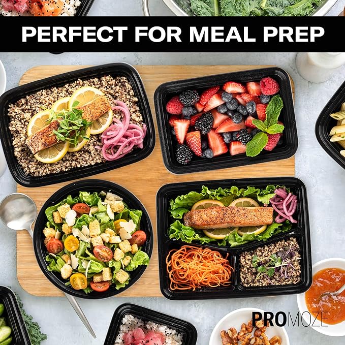 50-Pack Reusable Meal Prep Containers Microwave Safe Food Storage Containers with Lids, 28 oz