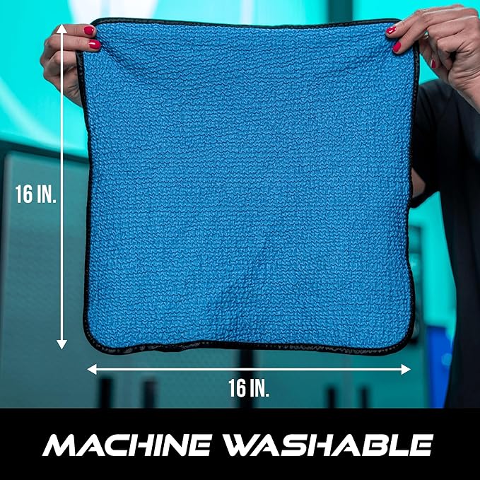 VIKING Glass Microfiber Cleaning Cloth for Car and Home 2 Pack, Glass Towels for Mirror, and Picture Frames, and Car Detailing Kit, 16 inch x 16 inch
