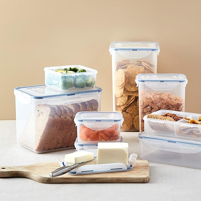 LOCK & LOCK Easy Essentials Twist Food Storage lids/Airtight containers, BPA Free, Short-22 oz-for Fruits, Clear