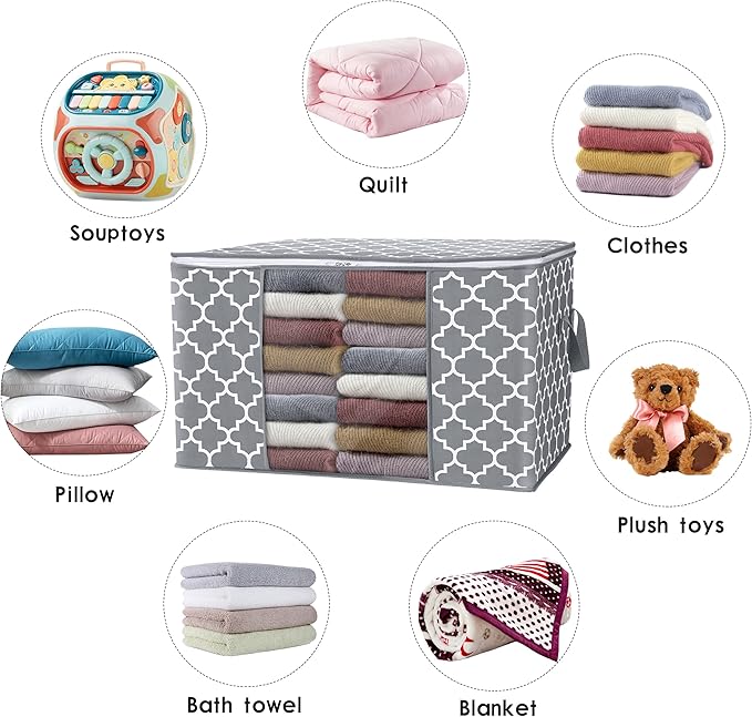 Storage Bags 100L 8-Pack Large Blanket Clothes Organization and Storage