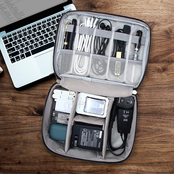 SELLYFELLY Electronics Organizer Travel Universal Cable Organizer Bag Waterproof Electronics Accessories Storage Cases for Cable, Charger, Phone, USB, SD Card, Hard Drives, Power Bank, Cords