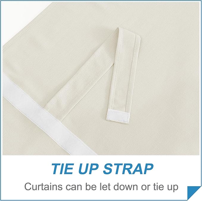 RYB HOME Short Faux Linen Blended Window Curtains for Bedroom - Light Filtering Small Window Draperies Privacy for Kitchen Dinning Home,1 Panel