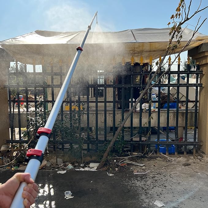 M MINGLE Telescoping Pressure Washer Wand, 20 Feet Aluminum High Power Washer Telescopic Spray Wand with 2 Extension Wands, 5 Spray Nozzle Tips