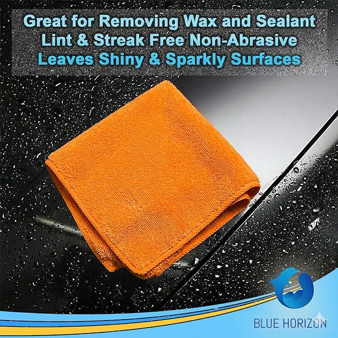 Large Microfiber Cleaning Towels, 36-Pack, Ultra Soft Plush Washcloths, Professional Grade Premium Microfiber Detailing Cleaning Cloth for Car, Household and Commercial (Orange, 16" x 16")