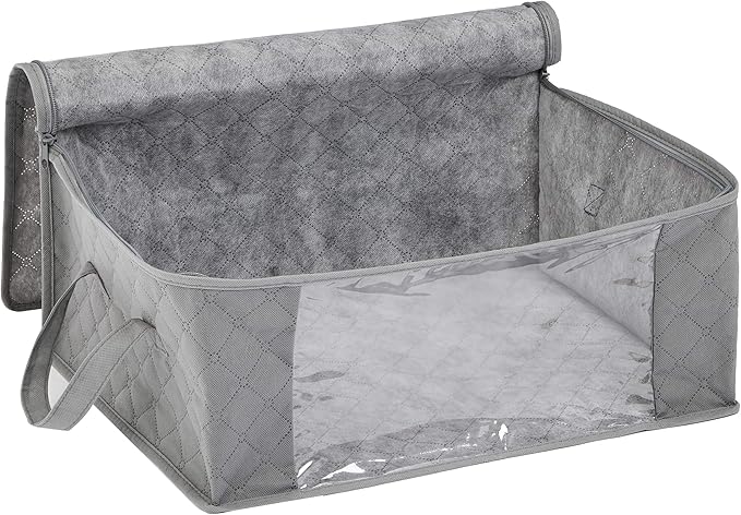 Amazon Basics Foldable Large Clothes Storage Bags with Clear Window & Carrying