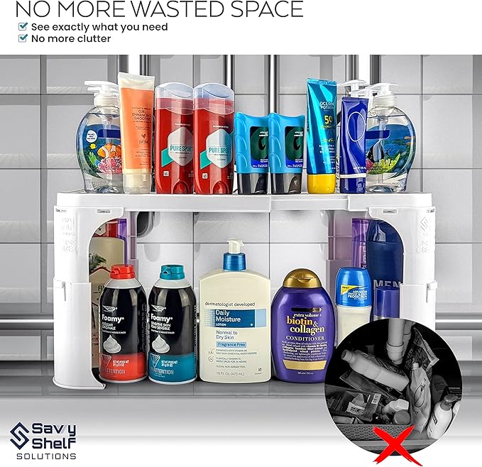 Expandable Under Sink Organizer and Storage I Bathroom Under the Sink Organizer