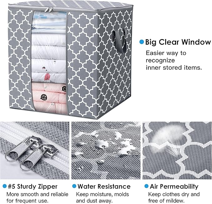 Storage Bags 2 Pack/100L Large Blanket Clothes Organization and Storage