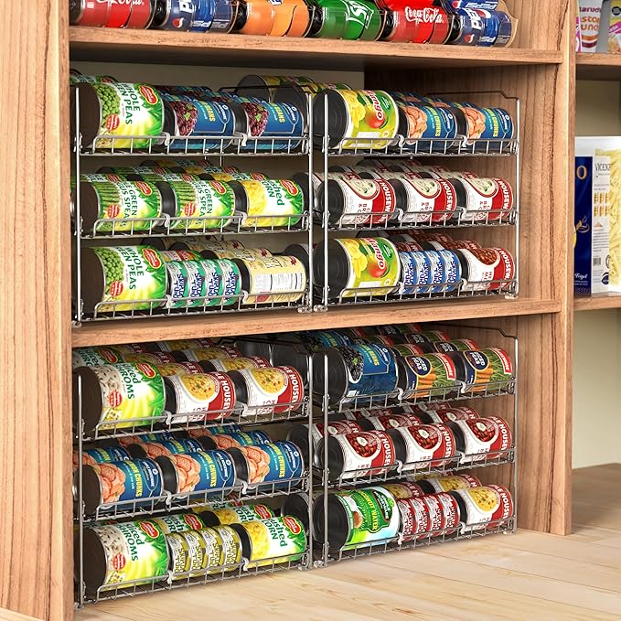 Simple Houseware Stackable Can Organizer Rack for Pantry/Cabinet – 11.5" D x 17" W x 13.75" H, Holds 36 Cans, 3-Tier Can Food Storage Dispenser