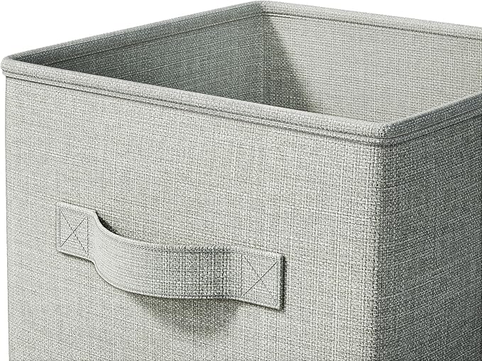 4 Pack Foldable Fabric Closet Storage Bins, Gray
