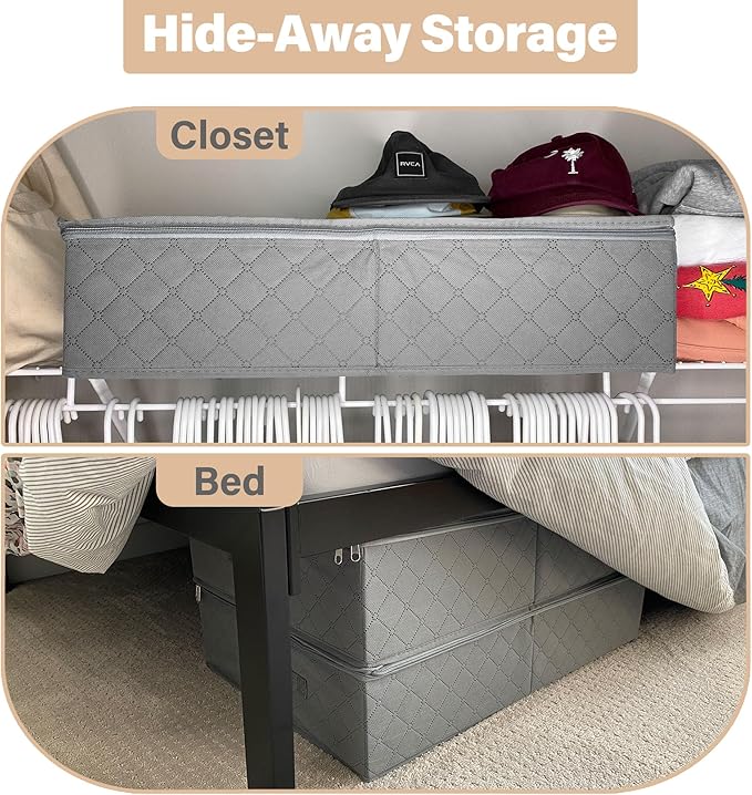 Foldable Under Bed Storage Bags, Closet Organizers and Storage Bins