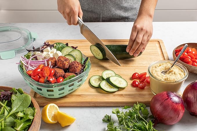 Ello Duraglass Meal Prep Container- Glass Food Storage Container with Silicone Sleeve and Airtight BPA-Free Plastic Lid, Dishwasher, Microwave