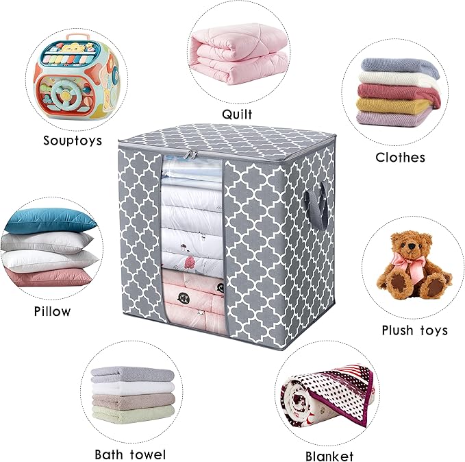Storage Bags 2 Pack/100L Large Blanket Clothes Organization and Storage