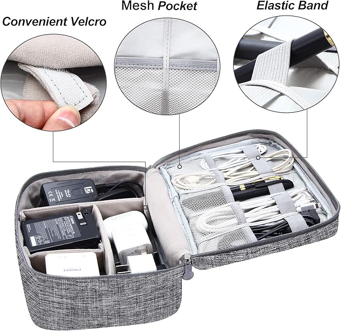 SELLYFELLY Electronics Organizer Travel Universal Cable Organizer Bag Waterproof Electronics Accessories Storage Cases for Cable, Charger, Phone, USB, SD Card, Hard Drives, Power Bank, Cords