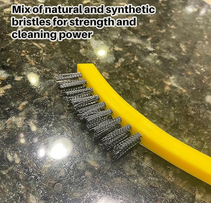 Rubbermaid Commercial Products Tile and Grout Brush, Black, Cleaning Scrubbing Brush, Multi-Surface for Grout, Bathrooms, Kitchens, Countertops, 8.5" (Pack of 2)