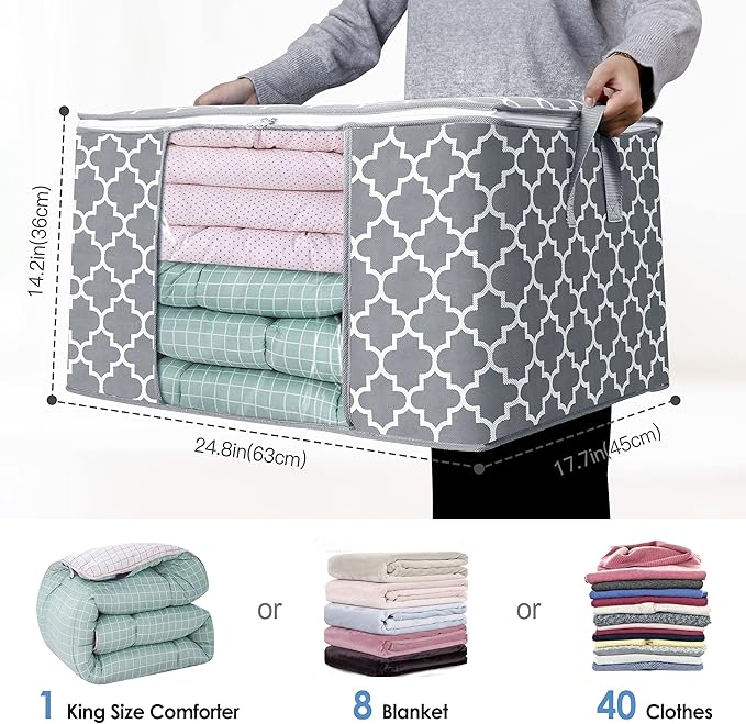 Storage Bags 100L 8-Pack Large Blanket Clothes Organization and Storage