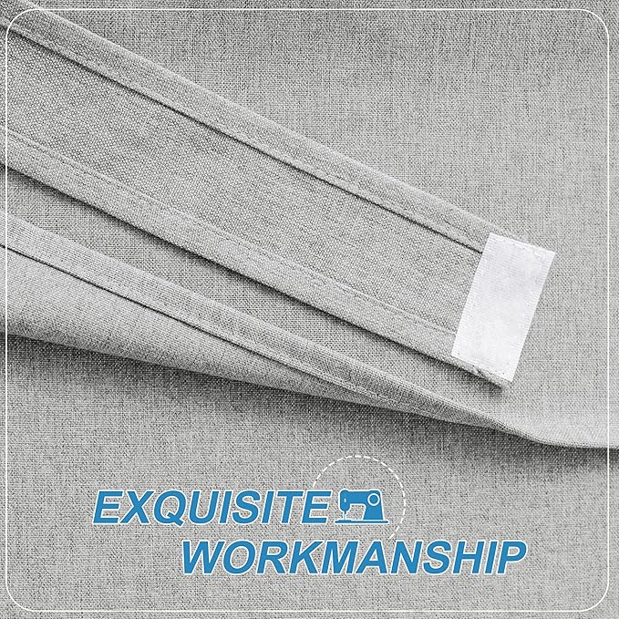 RYB HOME Linen Blended French Door Window Curtains, Room Darkening Tricia Door Shades Blinds Portable for Patio/Office/Classroom Privacy, W 26 x L 72 inch, 1 Panel, Grey