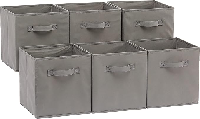 Collapsible Fabric Storage Cubes Organizer with Handles, Sturdy