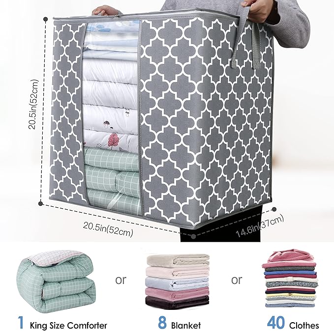 Storage Bags 2 Pack/100L Large Blanket Clothes Organization and Storage