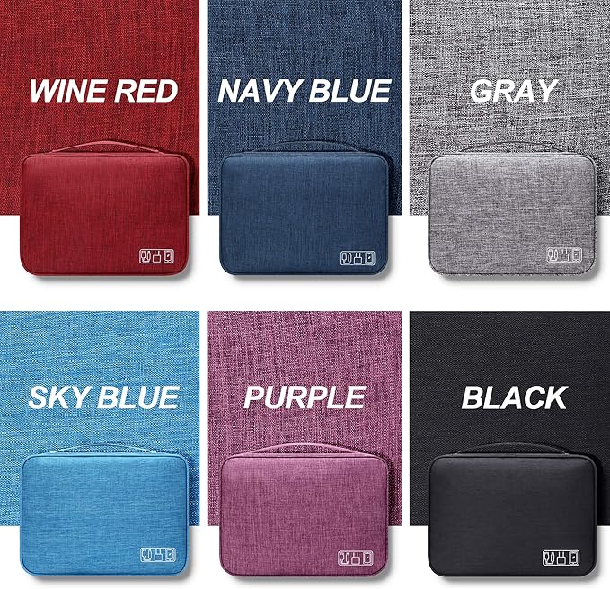 SELLYFELLY Electronic Bag Travel Cable Accessories Bag Waterproof Double Layer Electronics Organizer Portable Storage Case for Cable, Cord, Charger, Phone, Adapter, Power Bank, Kindle, Hard Drives