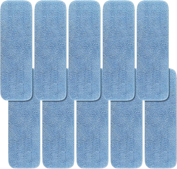 Replacement Mop Pads Fit for Rubbermaid Commercial 18" and 17" Mop - 10 Pack Wet & Dry Commercial Cleaning Reusable Refills Fit for Any Flat System 17 and 18 Inch