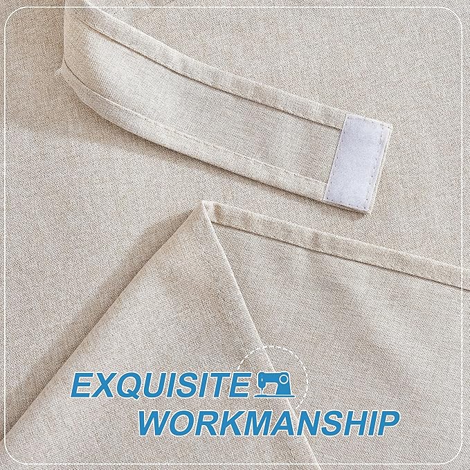 RYB HOME Linen Blended French Door Window Curtains, Room Darkening Tricia Door Shades Blinds Portable for Patio/Office/Classroom Privacy